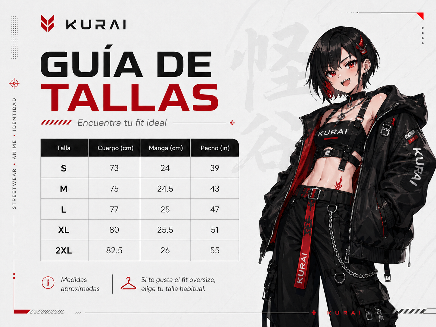 Guía de tallas KURAI: cómo elegir tu fit ideal